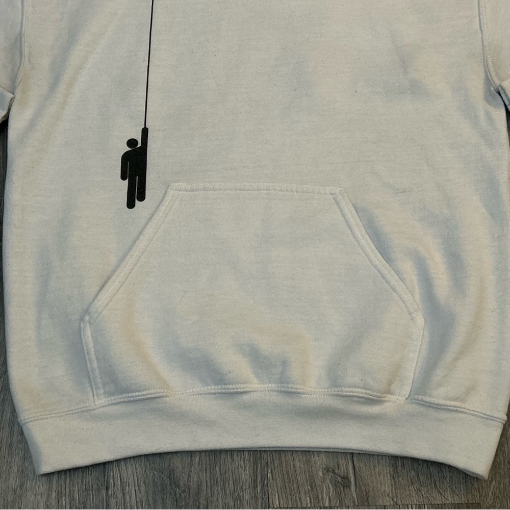Billie Eilish OG Hanging Blohsh Merch Rare Vtg White Gildan Hoodie Size Small - Picture 3 of 8